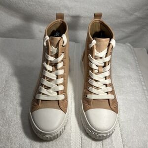 9West Women's HiTop Sneaker SZ:8 1/2M Preowned Lite Pink & Embossed"WindyJane7"